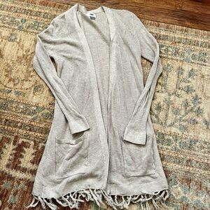 Old Navy lightweight long cardigan with fringe